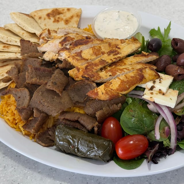 Gyro & Chicken Shawarma Mix Platter.